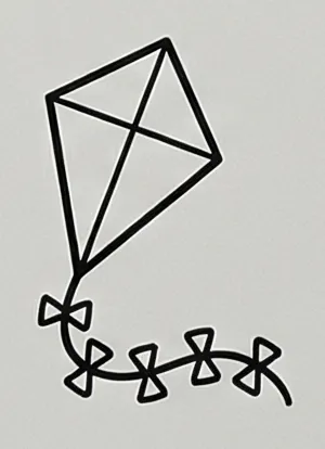 a kite with a string attached to it.webp